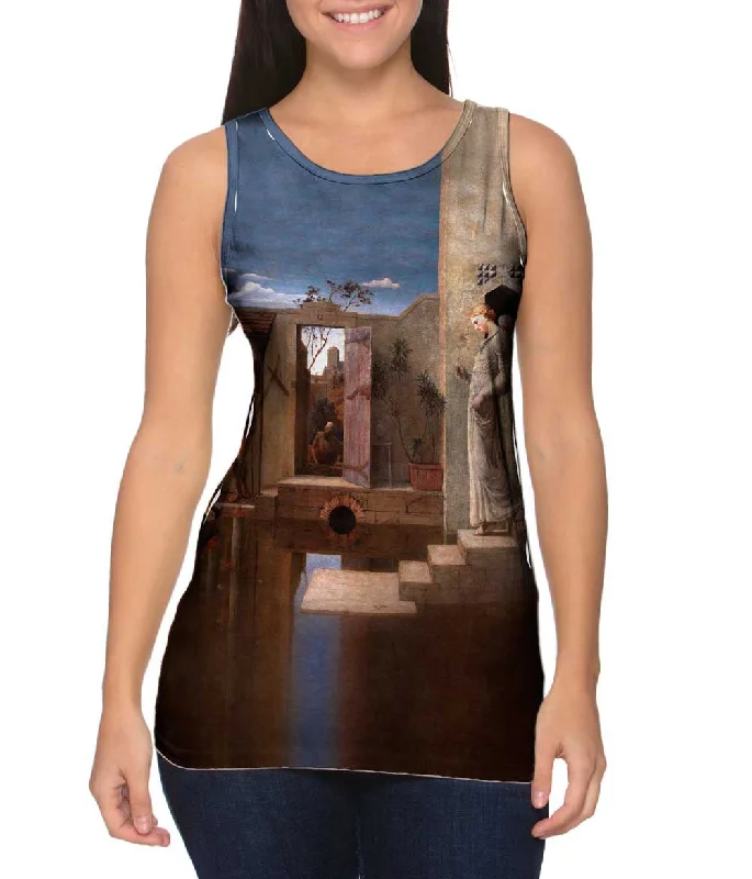 Women's Cropped Tank Tops with Vintage Band LogosRobert Bateman - "The Pool Of Bethesda" (1876)