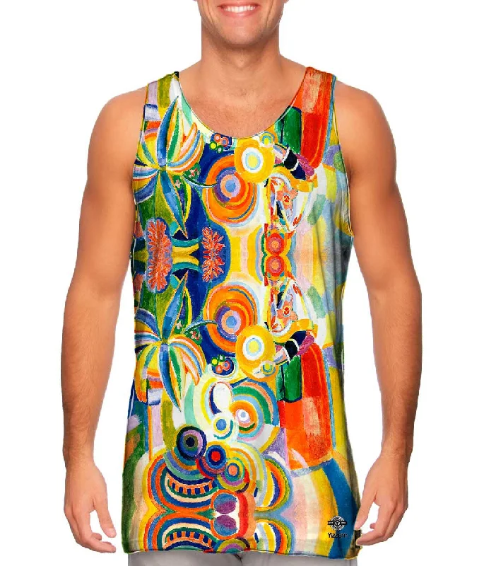 Women's Longline Tank Tops with Abstract PrintsRobert Delaunay - "Tall Portuguese Woman" (1916) Women's Longline Tank Tops with Abstract PrintsRobert Delaunay - "Tall Portuguese Woman" (1916)