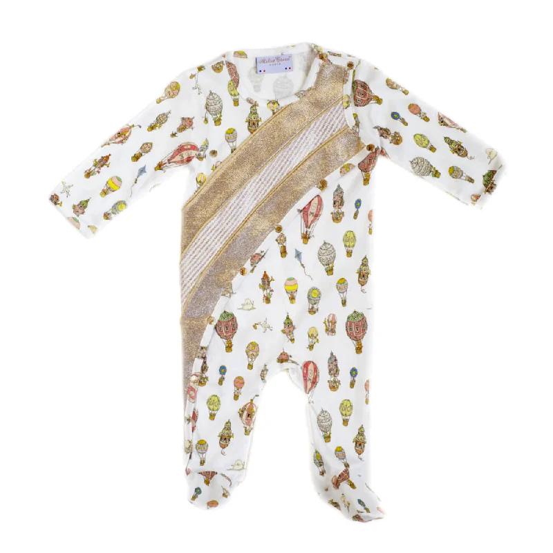 Button - Front Bodysuits with a Classic and Timeless AppealAtelier Choux Gold Playsuit Hot Air Balloon Button - Front Bodysuits with a Classic and Timeless AppealAtelier Choux Gold Playsuit Hot Air Balloon