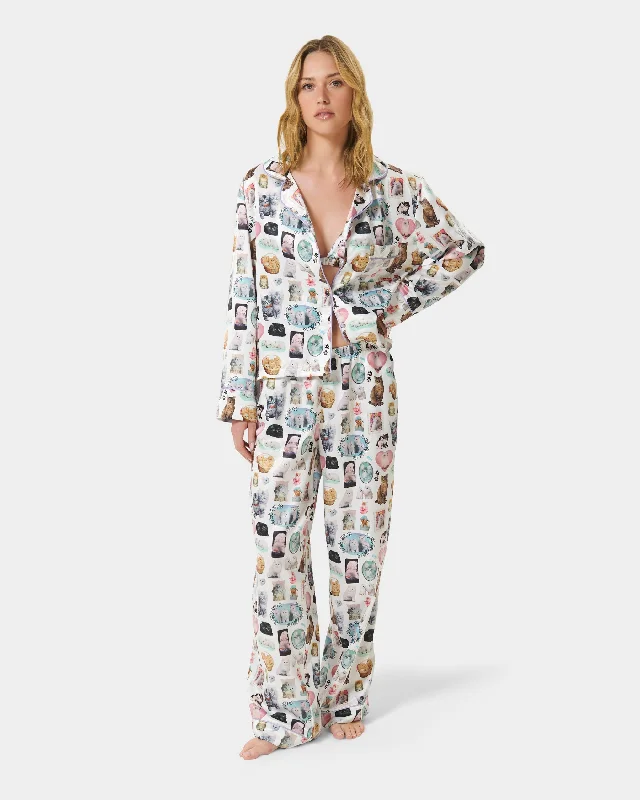 Mesh Bodysuits for a Bold and Edgy Fashion StatementBB x Ashley Williams Kitten Print Luxury Satin Shirt Mesh Bodysuits for a Bold and Edgy Fashion StatementBB x Ashley Williams Kitten Print Luxury Satin Shirt
