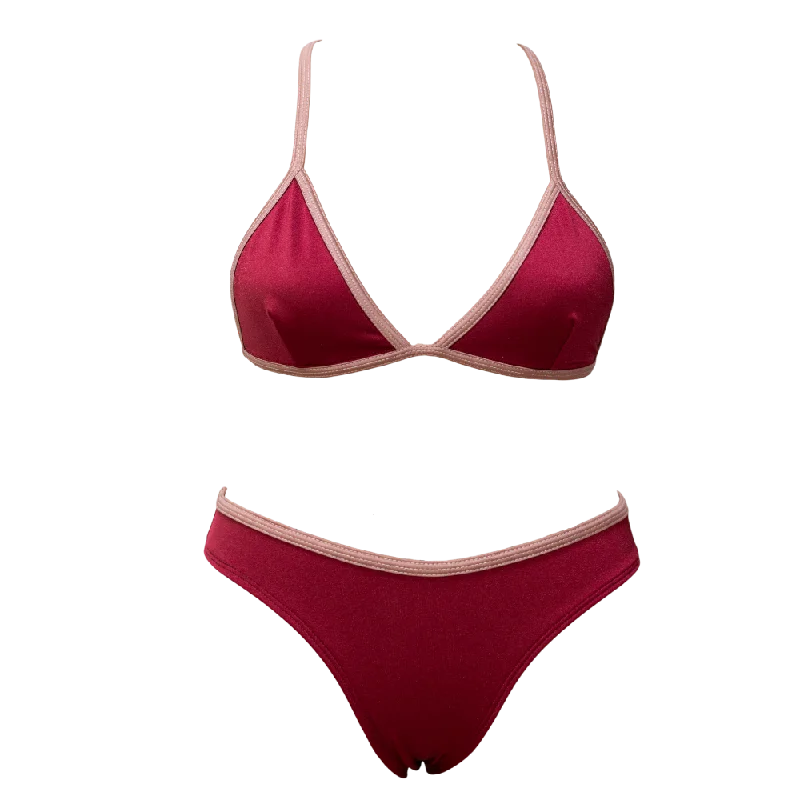 Tropical - themed bikini for a vacation - ready beach outfitBerry Shimmer/Mauve Lily + Ava Bundle Tropical - themed bikini for a vacation - ready beach outfitBerry Shimmer/Mauve Lily + Ava Bundle