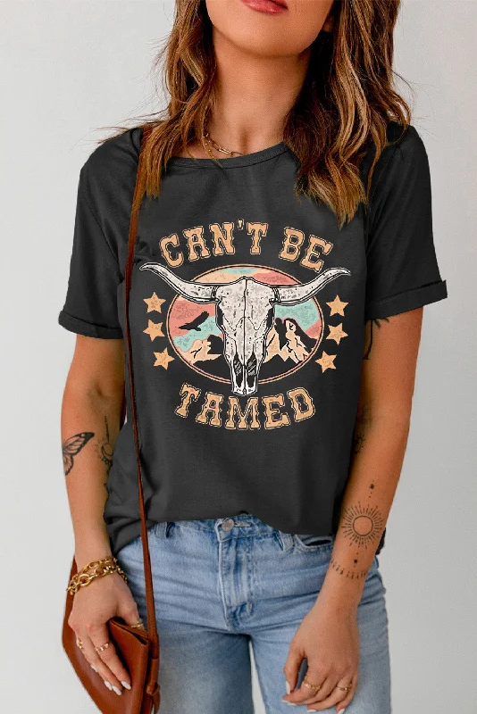 Plus - Size Bodysuits with a Comfortable and Flattering FitCAN'T BE TAMED Graphic Short Sleeve Tee Plus - Size Bodysuits with a Comfortable and Flattering FitCAN'T BE TAMED Graphic Short Sleeve Tee