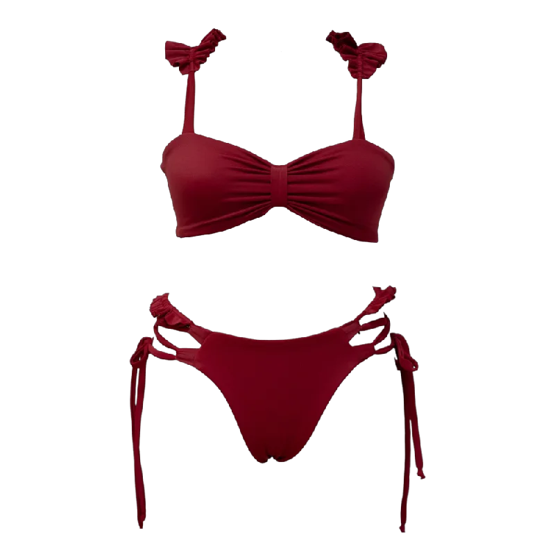 Metallic - finish bikini for a glamorous and eye - catching poolside lookCherry Cola Heather Bundle Metallic - finish bikini for a glamorous and eye - catching poolside lookCherry Cola Heather Bundle