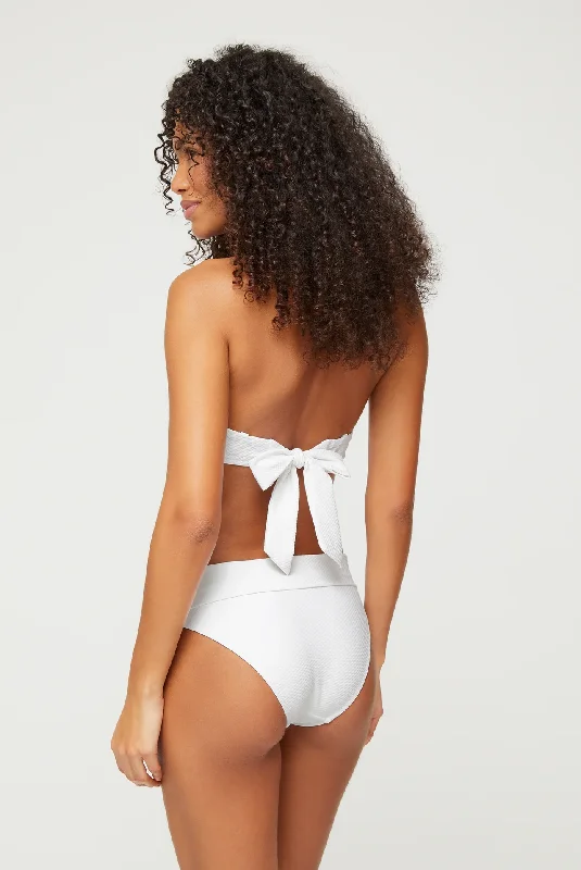 Tropical - themed bikini for a vacation - ready beach outfitCore Foldover Bottom White Tropical - themed bikini for a vacation - ready beach outfitCore Foldover Bottom White