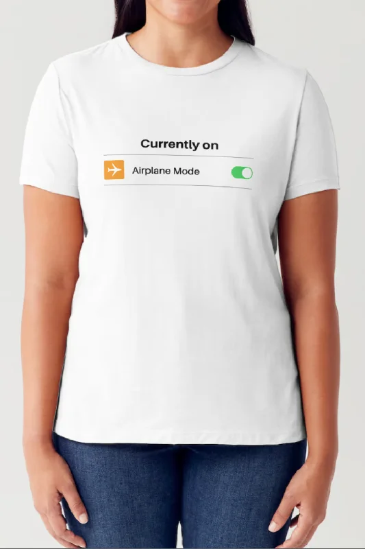 Maternity Bodysuits for Expecting Mothers' ComfortCURRENTLY ON AIRPLANE MODE Graphic Short Sleeve Tubular T-Shirt Maternity Bodysuits for Expecting Mothers' ComfortCURRENTLY ON AIRPLANE MODE Graphic Short Sleeve Tubular T-Shirt