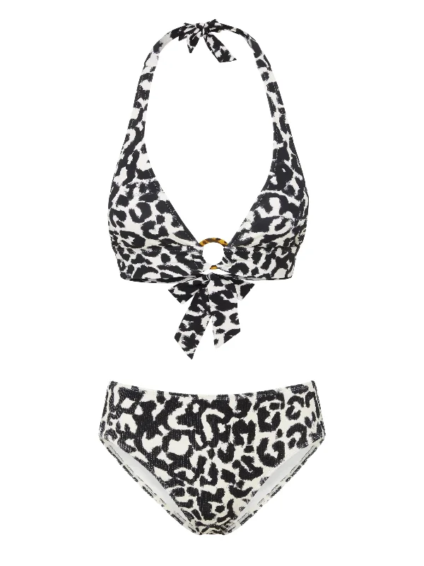 High - waisted bikini for a retro and tummy - flattering lookErin Top + Classic Midrise Bottom in Mia Leopard High - waisted bikini for a retro and tummy - flattering lookErin Top + Classic Midrise Bottom in Mia Leopard