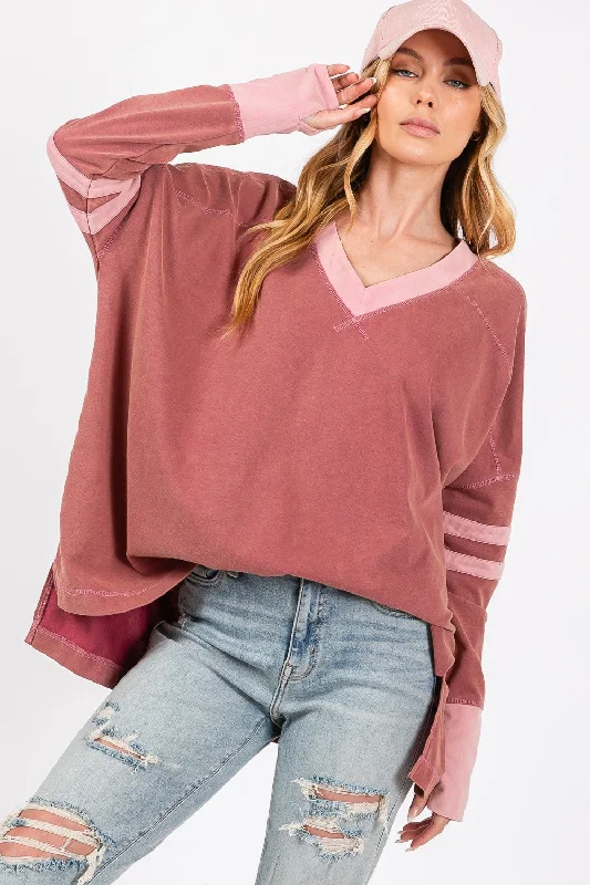 Organic Cotton Bodysuits for an Eco - Friendly and Comfortable OptionMineral Wash Side Slit Contrast T-Shirt Organic Cotton Bodysuits for an Eco - Friendly and Comfortable OptionMineral Wash Side Slit Contrast T-Shirt