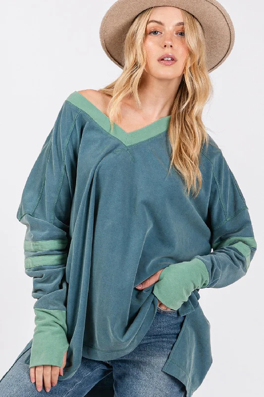 Sleeveless Bodysuits for a Cool and Casual Summer LookMineral Wash Side Slit Contrast Top Sleeveless Bodysuits for a Cool and Casual Summer LookMineral Wash Side Slit Contrast Top