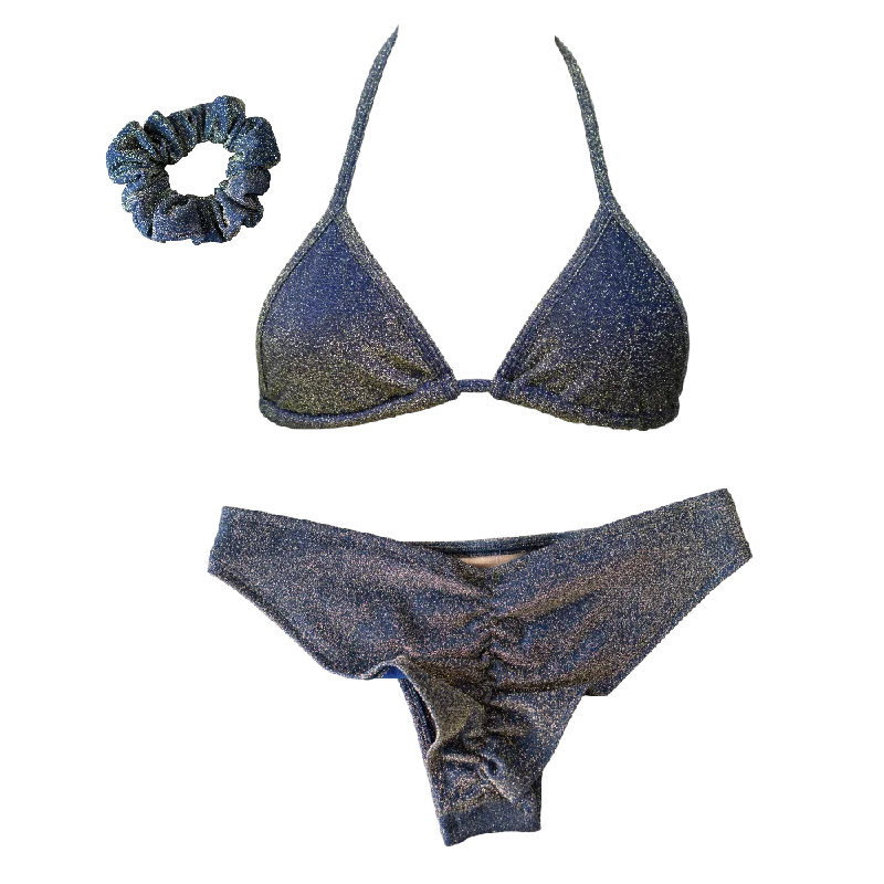 Maternity bikini for expecting mothers to enjoy the beach comfortablyNavy Sparkle Classic Cheeky Bundle- FREE SCRUNCHIE Maternity bikini for expecting mothers to enjoy the beach comfortablyNavy Sparkle Classic Cheeky Bundle- FREE SCRUNCHIE