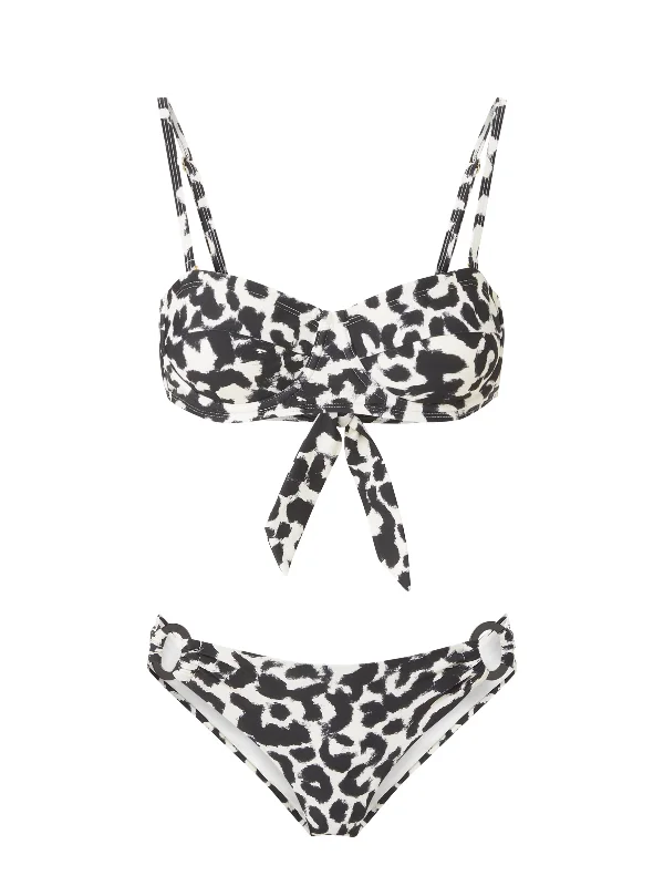 Plus - size bikini with full - coverage options for comfort and confidenceNellie Top + Ring Trim Bottom in Mia Leopard Plus - size bikini with full - coverage options for comfort and confidenceNellie Top + Ring Trim Bottom in Mia Leopard