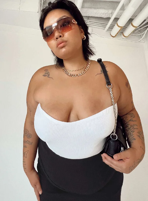 Mesh Bodysuits for a Bold and Edgy Fashion StatementAston Strapless Bodysuit White Curve Mesh Bodysuits for a Bold and Edgy Fashion StatementAston Strapless Bodysuit White Curve