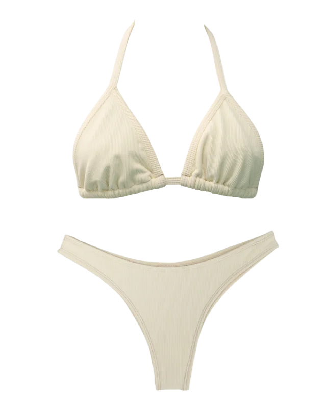 UV - protection bikini for safe sun exposure during beach daysRibbed Ivory Minimalist Bundle UV - protection bikini for safe sun exposure during beach daysRibbed Ivory Minimalist Bundle